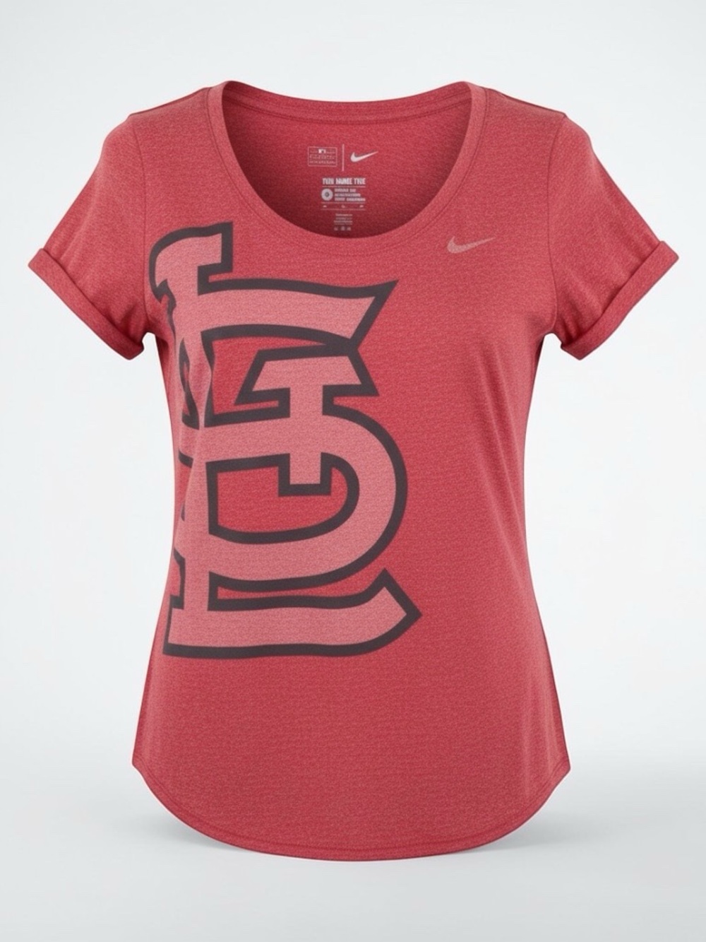 Nike | MLB St. Louis Cardinals Logo Scoop Neck Red Heather Athletic Cut | M